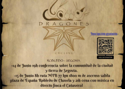 II Ruta MTB Dragones del Sexmo” el sábado 15 de junio desde Robledo de Chavela a Segovia
